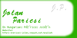 jolan paricsi business card